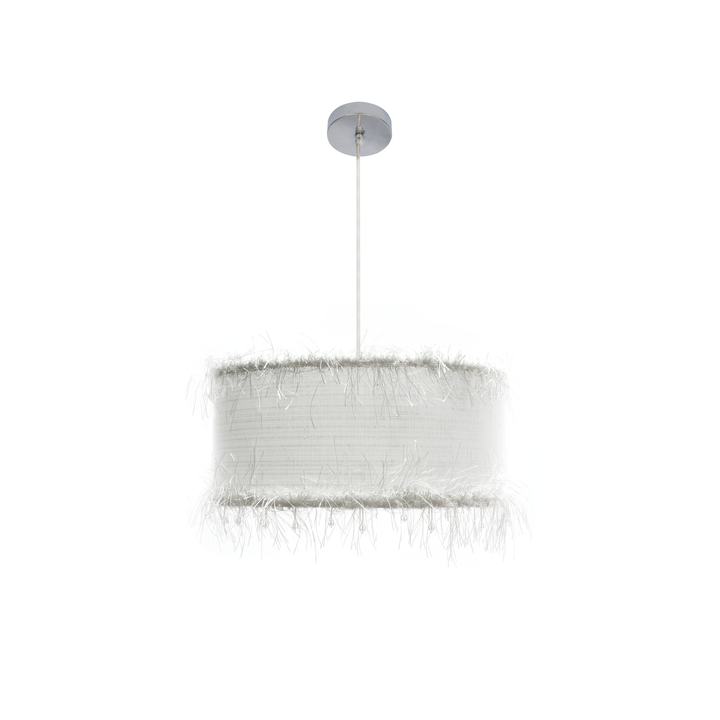 Colgante textil blanco, iluminación suave ideal para dormitorio