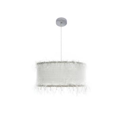 Colgante textil blanco, iluminación suave ideal para dormitorio