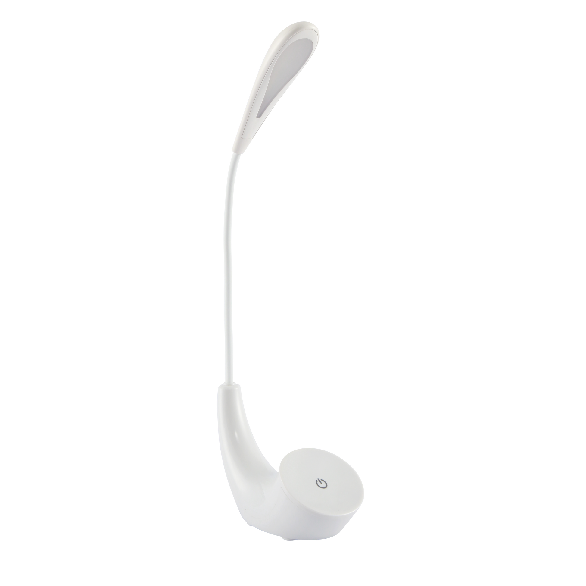 Flexo Ancla fabricado en metal, acrílico y ABS color blanco, ideal para iluminar tu escritorio con estilo moderno.