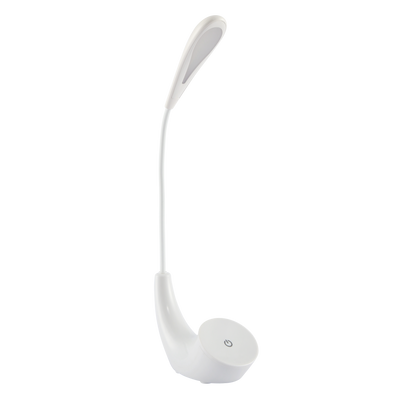 Flexo Ancla fabricado en metal, acrílico y ABS color blanco, ideal para iluminar tu escritorio con estilo moderno.