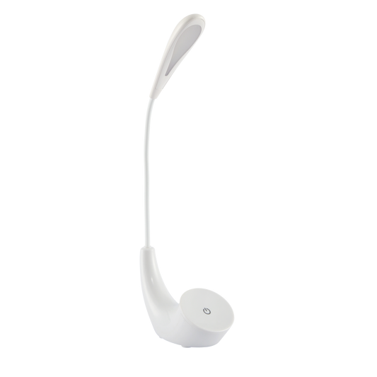 Flexo Ancla fabricado en metal, acrílico y ABS color blanco, ideal para iluminar tu escritorio con estilo moderno.