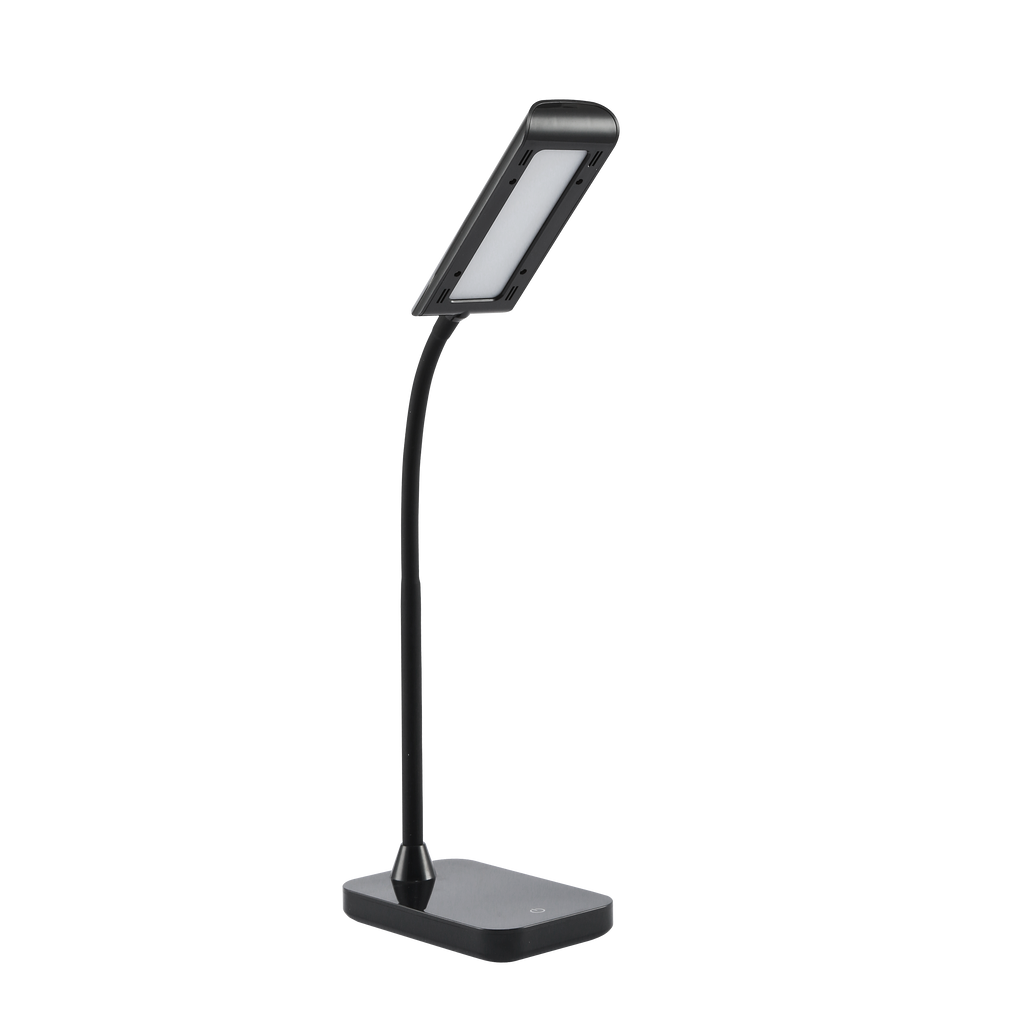 Flexo LED Oliver Negro 5W de Fabrilamp, diseño moderno y elegante para escritorio.