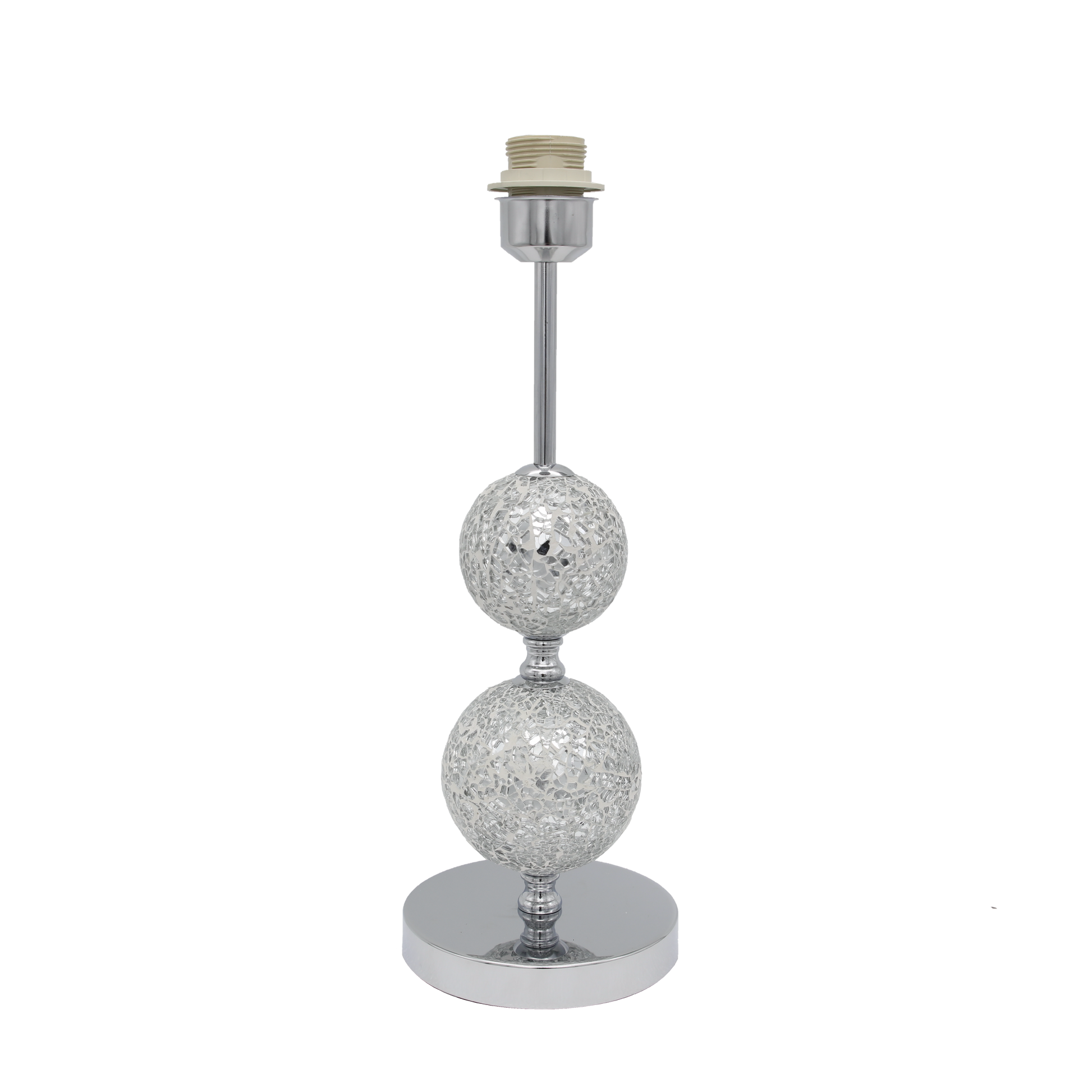 Lámpara Ubeda fabricada en metal color cromo, ideal para luz difusa en el hogar