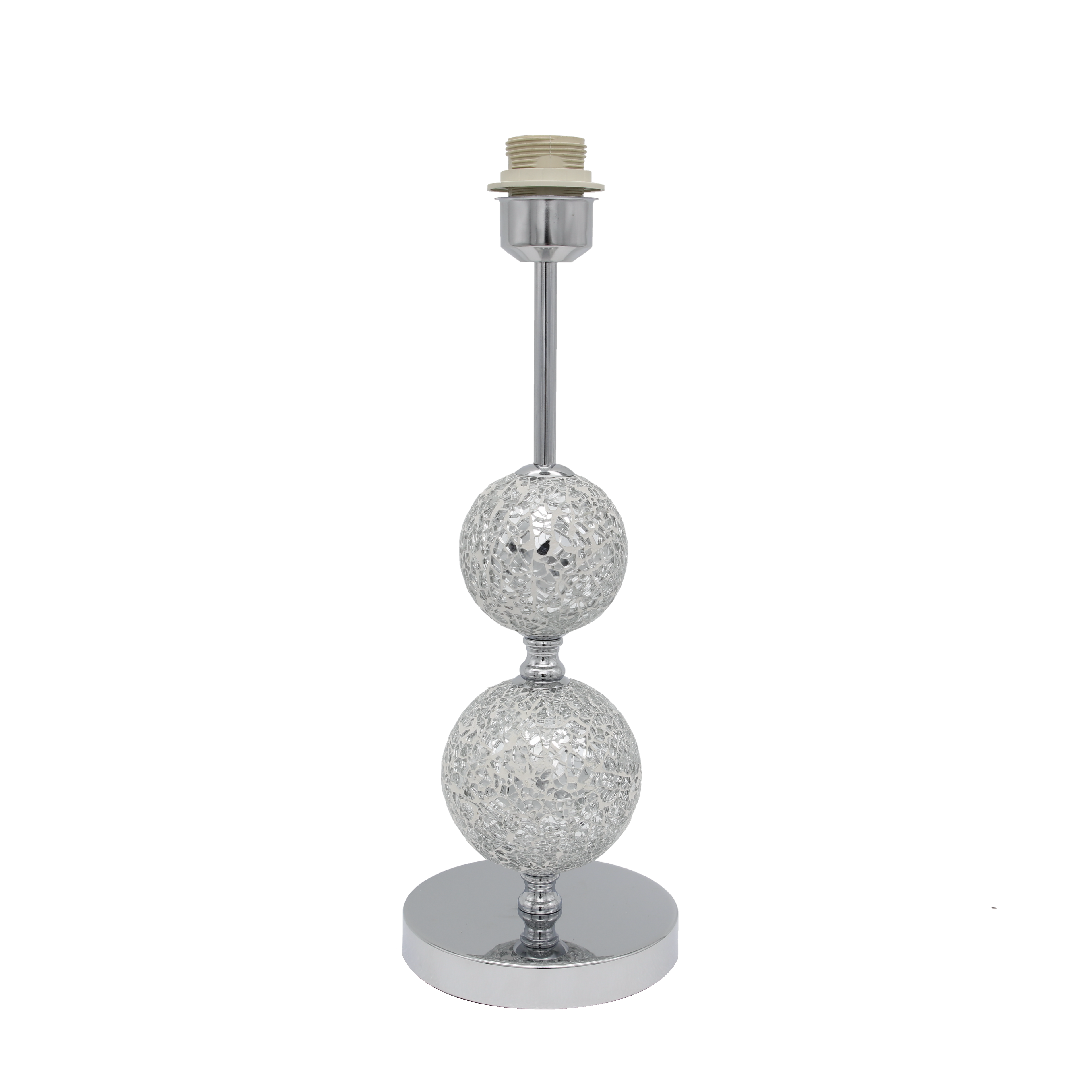 Lámpara Ubeda fabricada en metal color cromo, ideal para luz difusa en el hogar