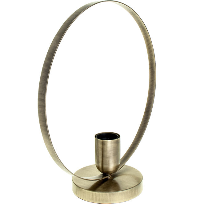 Lámpara de Sobremesa SPACE 33 cm Cuero LUMIT Interlusa - Vista frontal principal en fondo blanco | LuzGurú