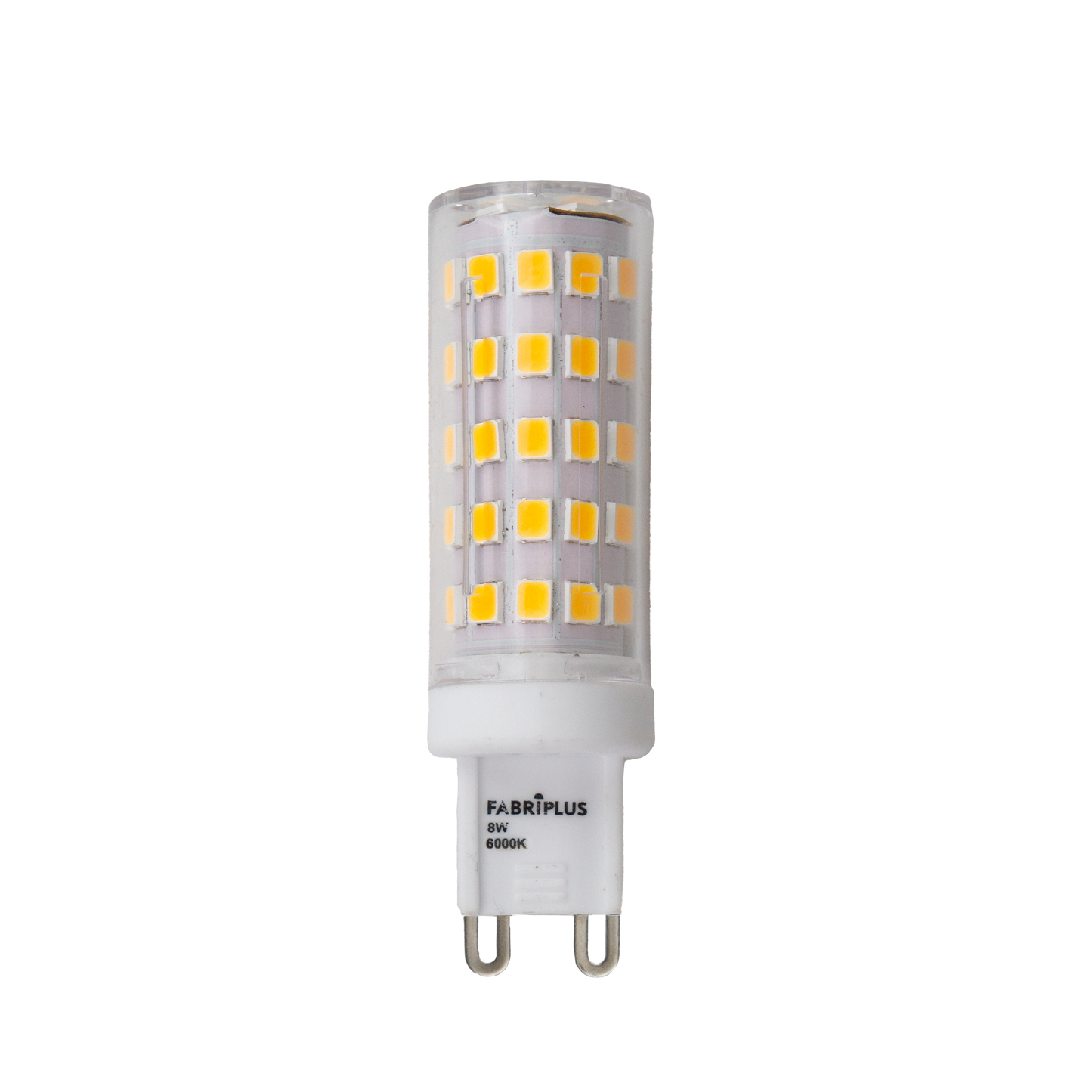 Bombilla LED G9 8W 6000K Abrila 800lm, blanco frío, vista frontal