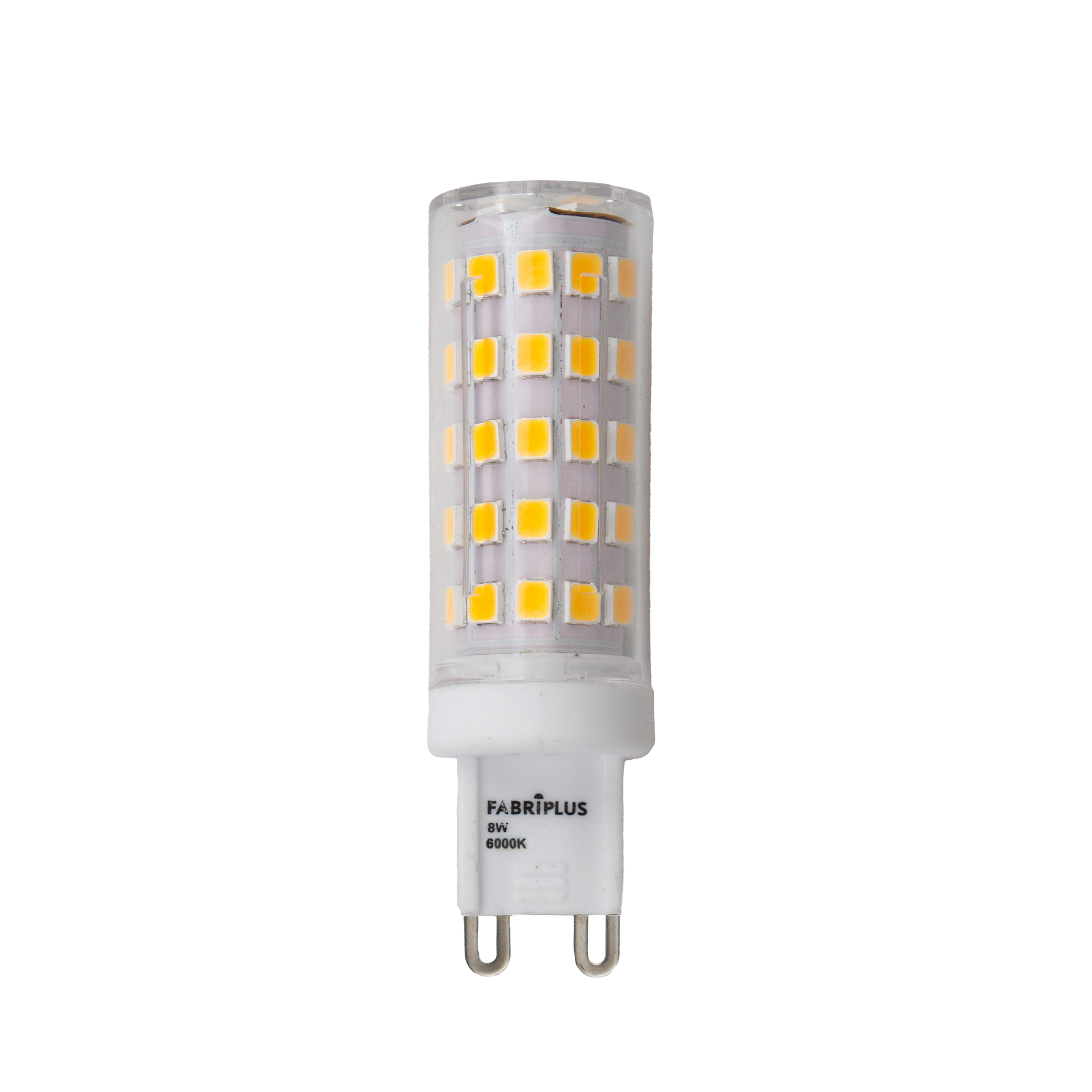 Bombilla LED G9 8W 6000K Abrila 800lm, blanco frío, vista frontal