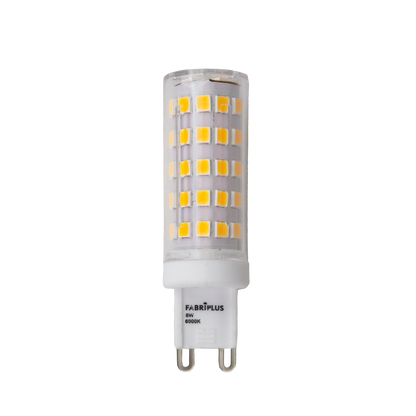 Bombilla LED G9 8W 6000K Abrila 800lm, blanco frío, vista frontal