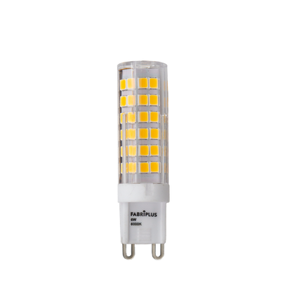 Bombilla LED G9 Abrila 6W 6000K, luz blanca fría, 600 lúmenes. Iluminación eficiente para tu hogar.