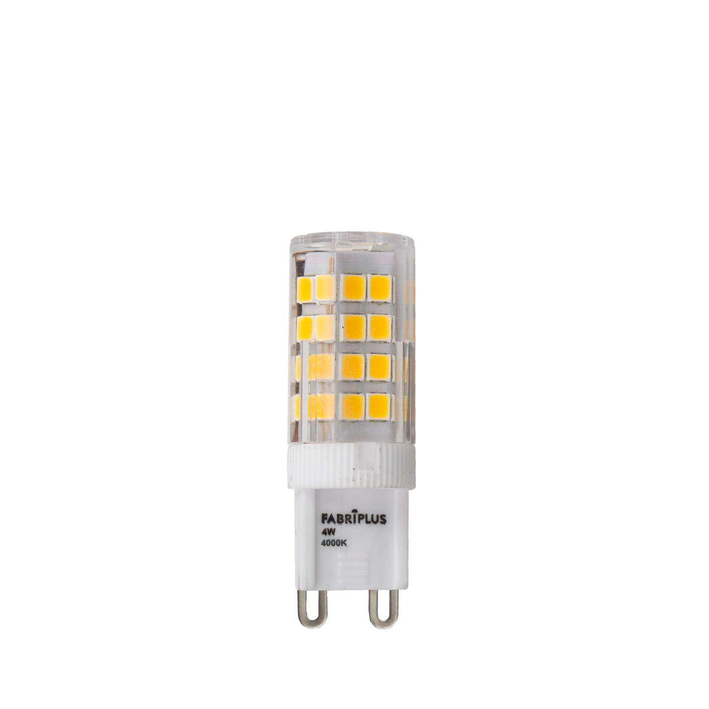 Bombilla LED G9 4w 4000k Abrila 400lm, luz natural, 5x1,5x1,5 cm. Fabrilamp.