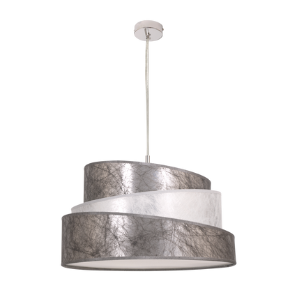 Colgante Colonia 50cm Plata/Blanco de Fabrilamp. Diseño moderno y elegante para tu hogar.