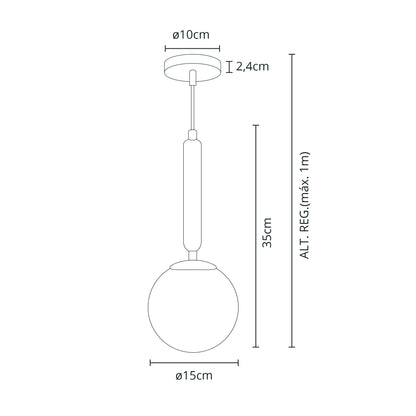 Lámpara Colgante AIMEE 15 cm Cromo Interlusa instalada en ambiente decorativo de salón o dormitorio | Interlusa