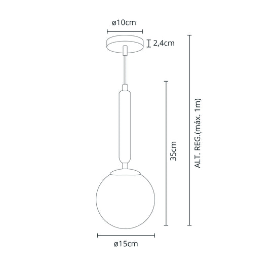 Lámpara Colgante AIMEE 15 cm Cromo Interlusa instalada en ambiente decorativo de salón o dormitorio | Interlusa