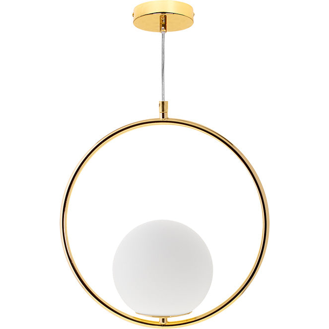 Lámpara Colgante AIMEE 31 cm Oro Interlusa - Vista frontal principal en fondo blanco | LuzGurú