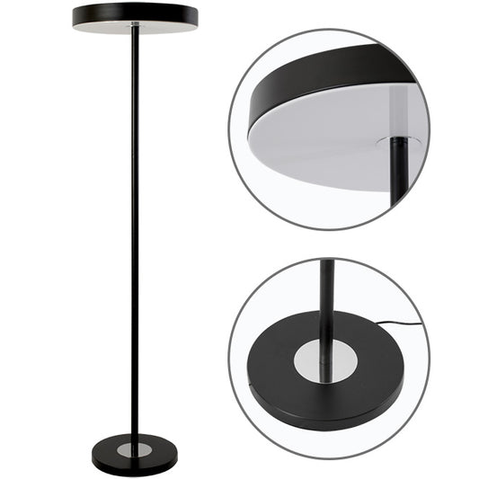 Lámpara de Pie AINOA 150 cm LED 36W Negro Interlusa - Vista frontal principal en fondo blanco | LuzGurú
