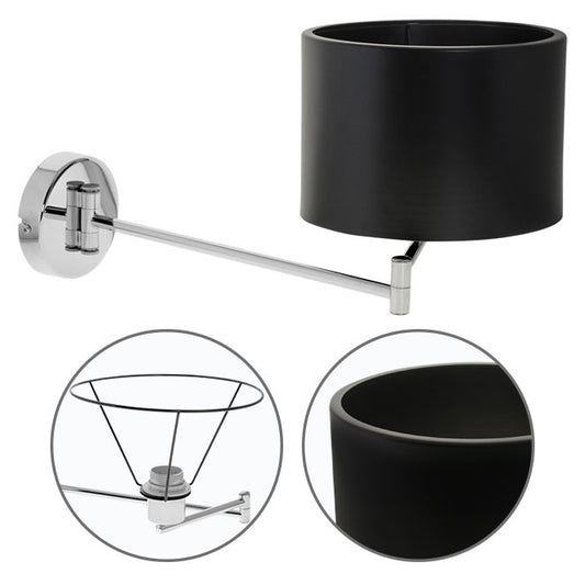 Aplique Vintage AINOA Articulado 26,5 cm Negro LUMIT Interlusa - Vista frontal principal en fondo blanco | LuzGurú