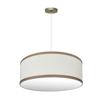 Colgante Soprano de Fabrilamp, diseño clásico en cuero beige, 60cm de diámetro.