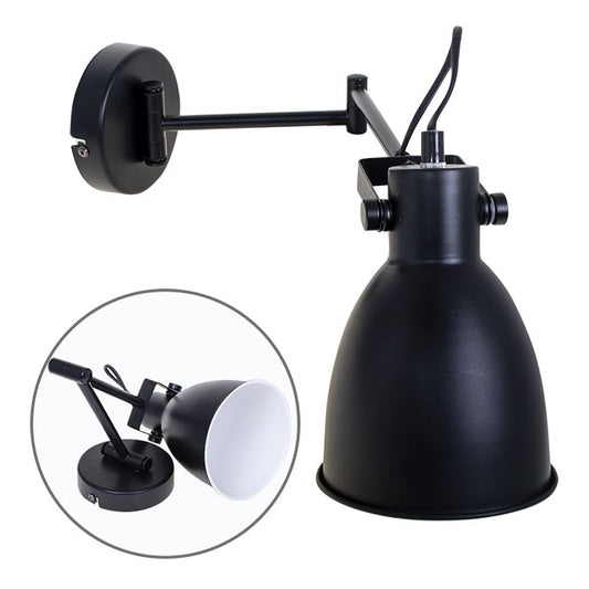 Aplique Vintage Alexis Articulado 50 cm Negro LUMIT Interlusa - Vista frontal principal en fondo blanco | LuzGurú