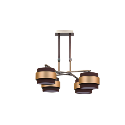 Lámpara de techo Bremen fabricada en Metal color Cuero/Marrón-Oro