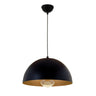 Lámpara colgante vintage GASPAR Interlusa en negro y oro, vista frontal