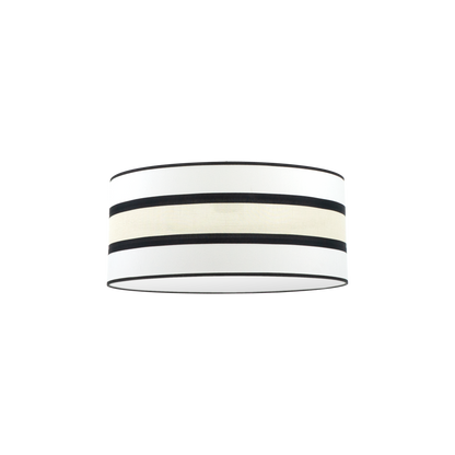 Pantalla colgante Karla M10 blanca/beis 60cm, vista frontal. Fabrilamp en luzguru.com