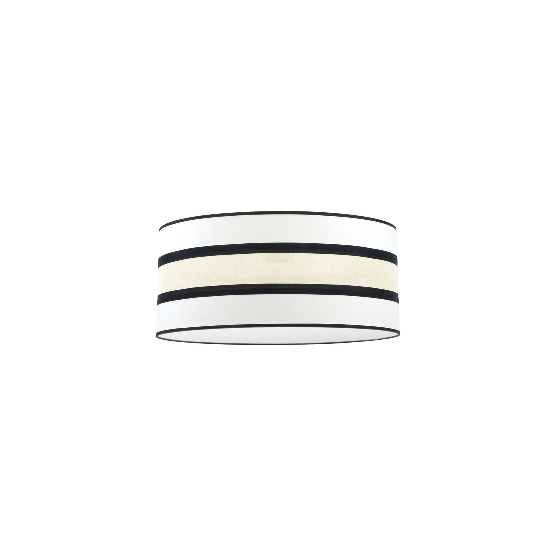 Pantalla colgante textil beis y blanca, perfecta para salones