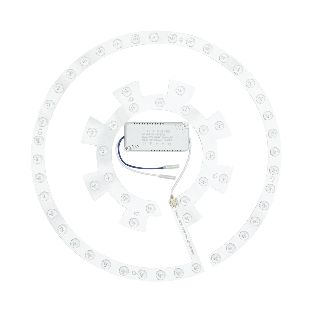 Kit de luz y driver para ventiladores Bayomo, IBE, Criador, Auger, Dani, Biliki, Kaus, Tracia, Esparta, Matanuska. 72W, 6120 lúmenes.