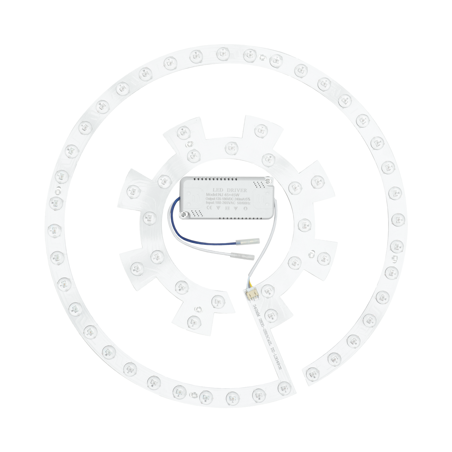 Kit de luz y driver para ventiladores Bayomo, IBE, Criador, Auger, Dani, Biliki, Kaus, Tracia, Esparta, Matanuska. 72W, 6120 lúmenes.