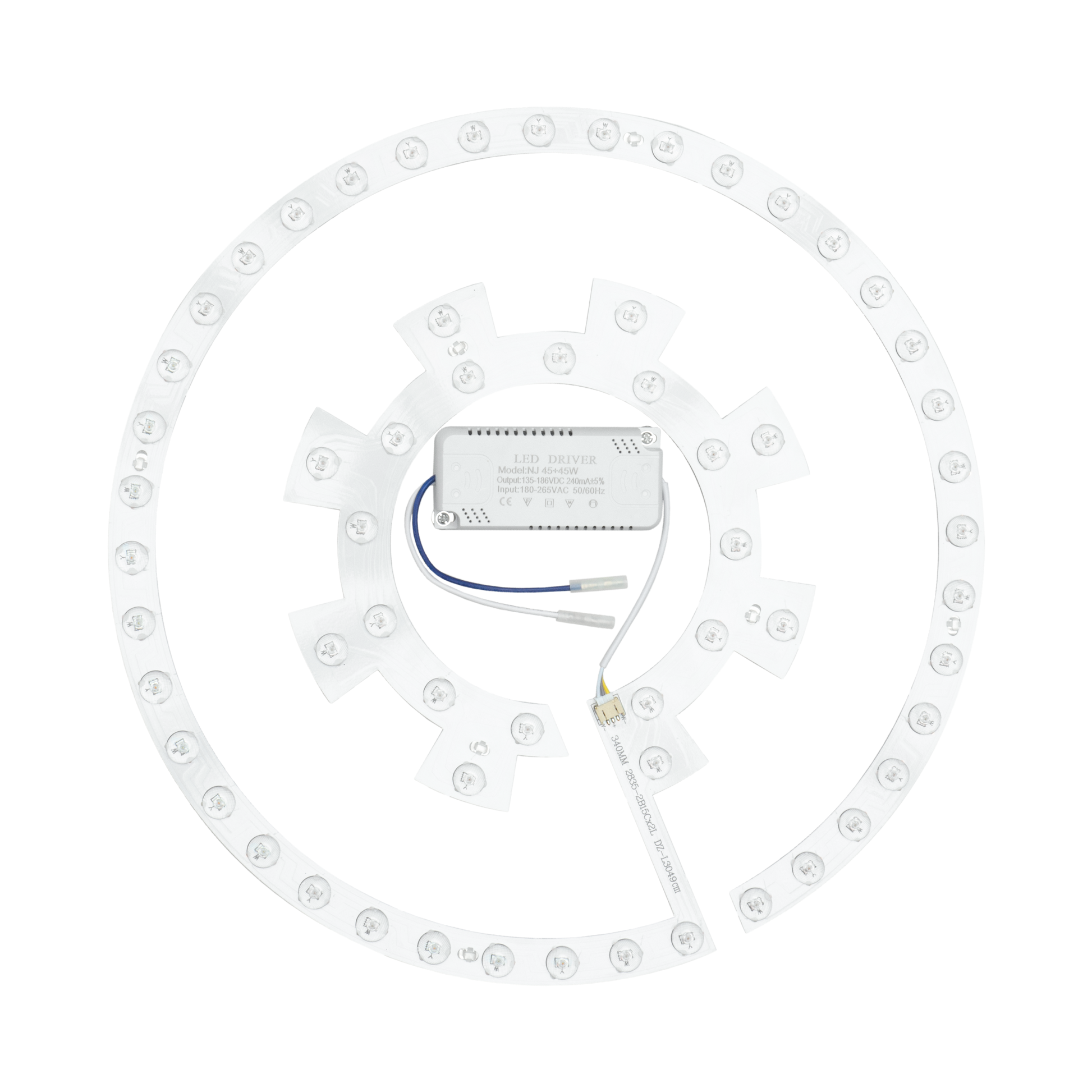 Kit de luz y driver para ventiladores Bayomo, IBE, Criador, Auger, Dani, Biliki, Kaus, Tracia, Esparta, Matanuska. 72W, 6120 lúmenes.