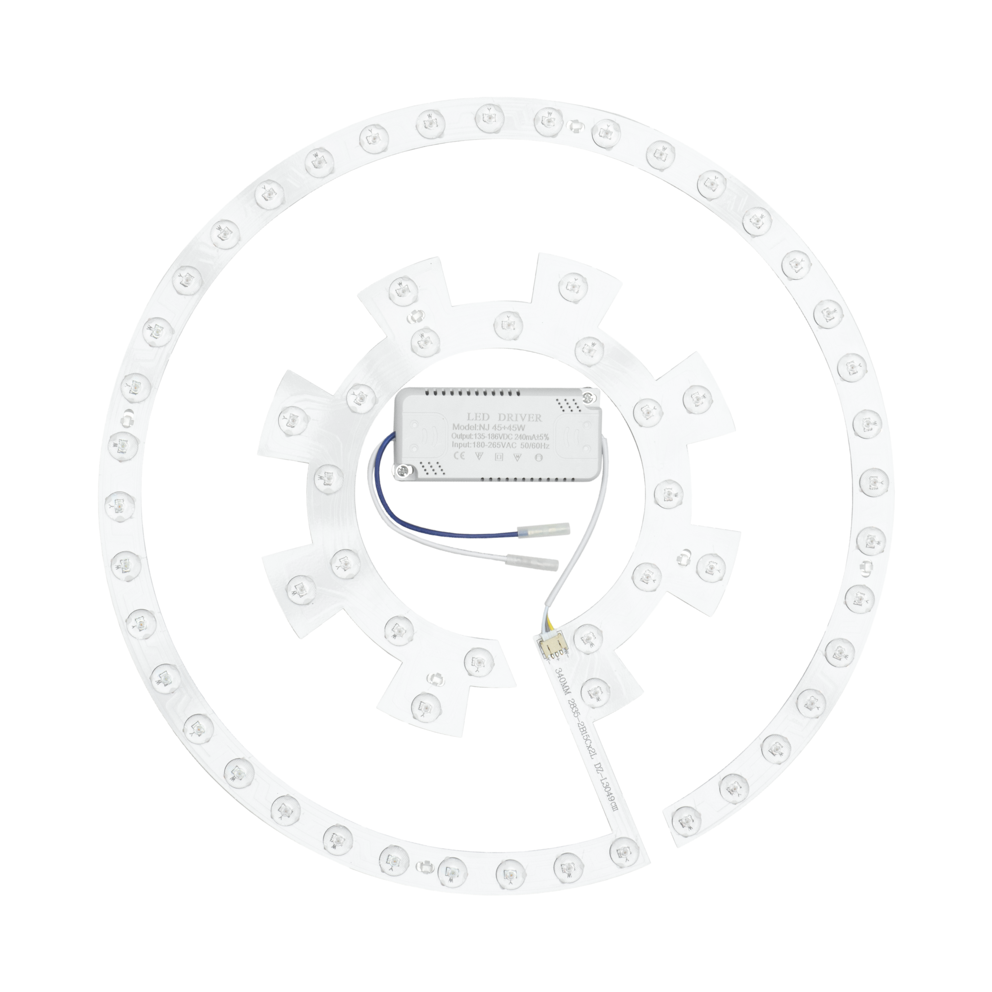 Kit de luz y driver para ventiladores Bayomo, IBE, Criador, Auger, Dani, Biliki, Kaus, Tracia, Esparta, Matanuska. 72W, 6120 lúmenes.