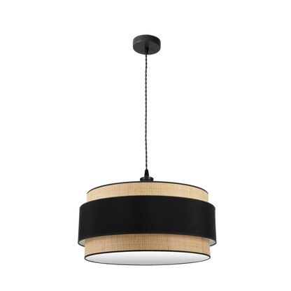 Colgante Kandy 60cm Natural/Negro de Fabrilamp. Diseño moderno y elegante para iluminar tu hogar.