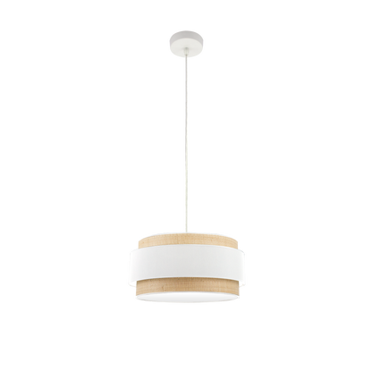 Colgante Kandy 40cm Natural/Blanco de Fabrilamp, diseño moderno y elegante para iluminar tu hogar.