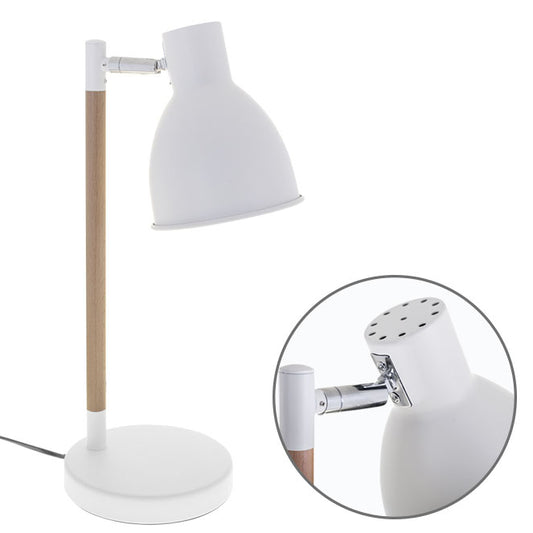 Lámpara de Sobremesa DELZA 45 cm Blanco y Madera Natural Interlusa - vista principal | Interlusa