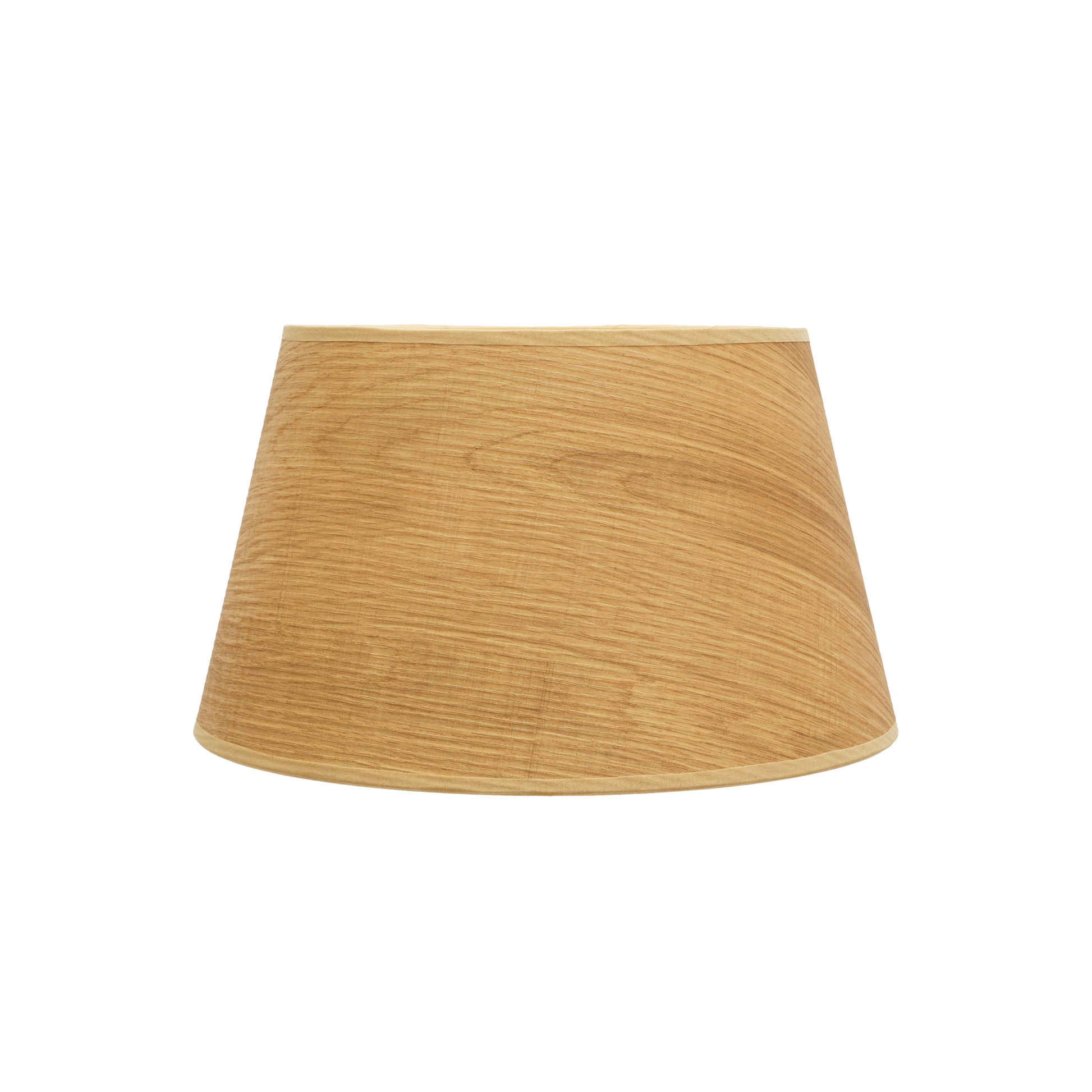 Pantalla Salma E27 Madera Clara, vista frontal. Iluminación cálida y elegante para tu hogar. luzguru.com