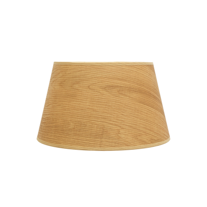 Pantalla Salma E27 Madera Clara, vista frontal. Iluminación cálida y elegante para tu hogar. luzguru.com