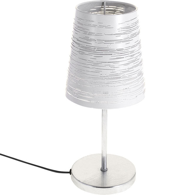 Lámpara de mesa FIA LUMIT blanca y plata, referencia 109670101