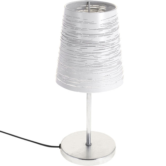 Lámpara de mesa FIA LUMIT blanca y plata, referencia 109670101
