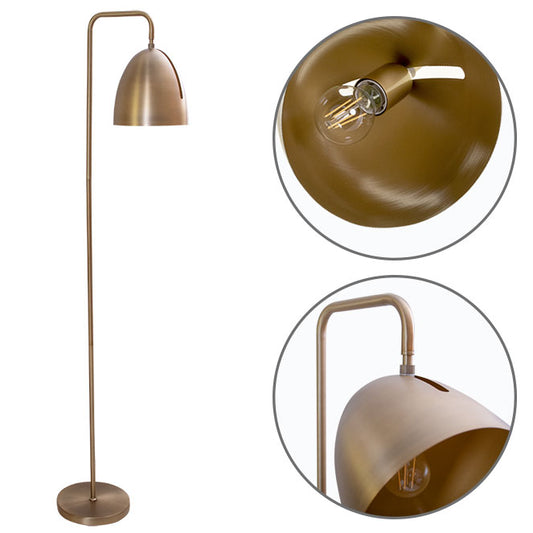 Lámpara de Pie INOI 150 cm Bronce Vintage Interlusa - Vista frontal principal en fondo blanco | LuzGurú