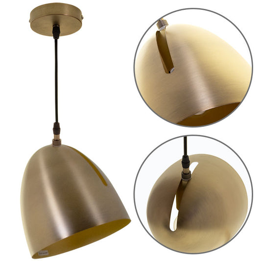 Lámpara Colgante Vintage INOI 20 cm Bronce Interlusa - Vista frontal principal en fondo blanco | LuzGurú