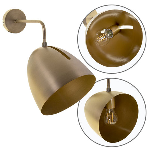 Aplique de Pared Clásico INOI 32 cm Bronce Interlusa - Vista frontal principal en fondo blanco | LuzGurú