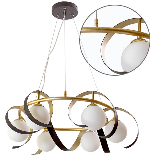 Lámpara Colgante INARA 60 cm Oro Interlusa - Vista frontal principal en fondo blanco | LuzGurú
