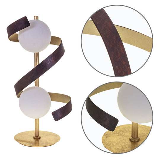 Lámpara de Sobremesa INARA 42 cm Oro Metal y Vidrio LUMIT Interlusa - Vista frontal principal en fondo blanco | LuzGurú