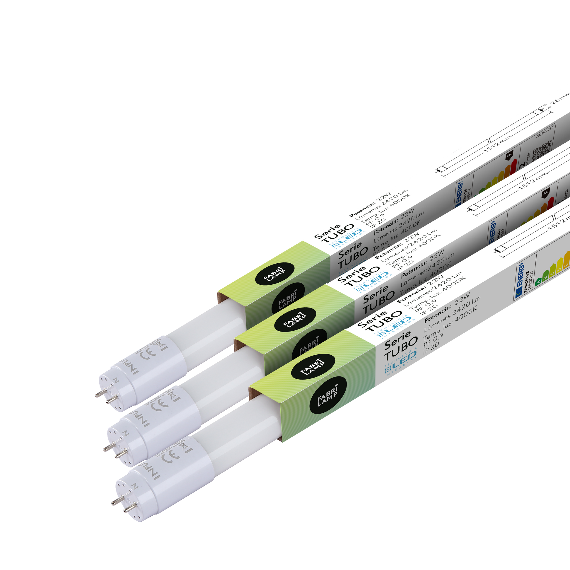 Tubo LED T8 Fabriplus con 2200 lúmenes, ideal para espacios de trabajo