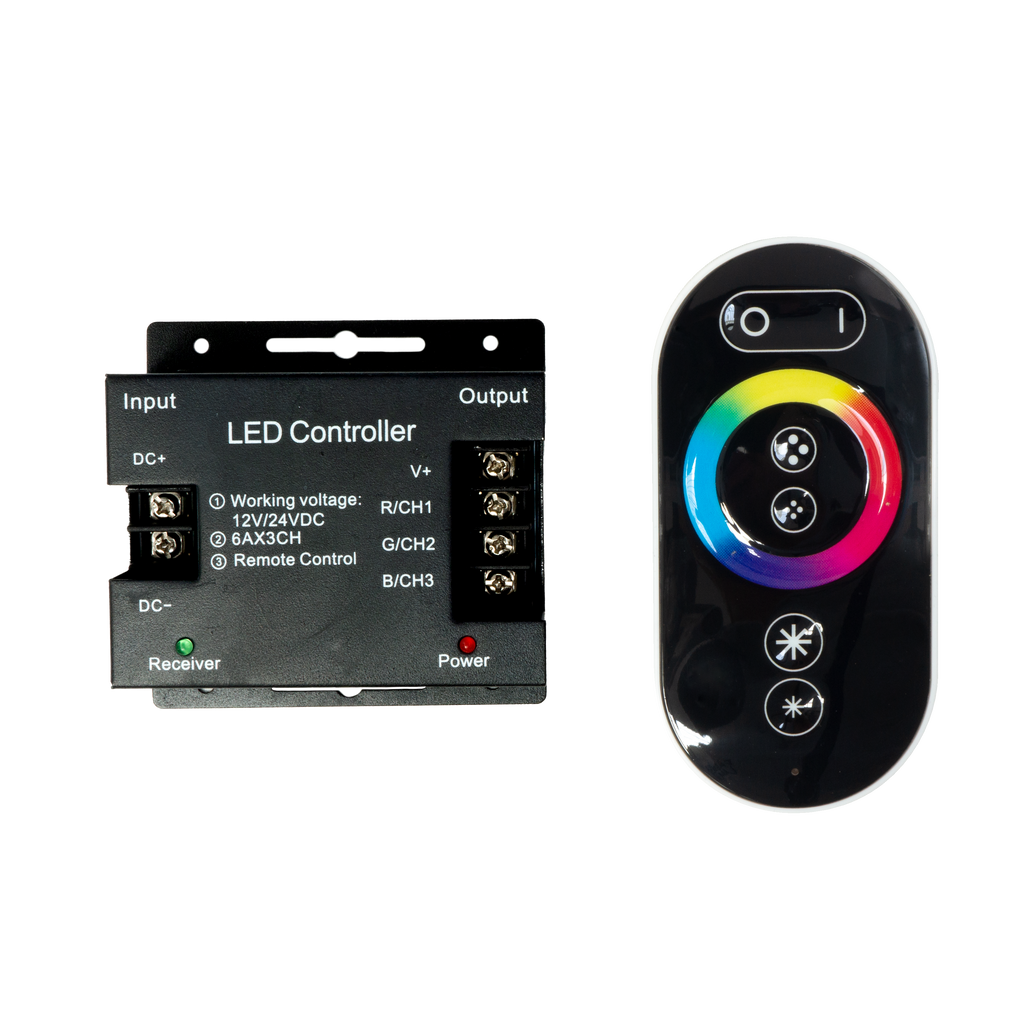 Control remoto RGB para tiras LED Freya de hasta 20 metros. Fabrilamp/Abrila.