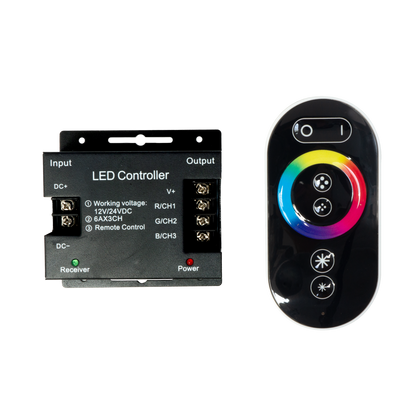 Control remoto RGB Fabrilamp / Abrila fabricado en metal color negro