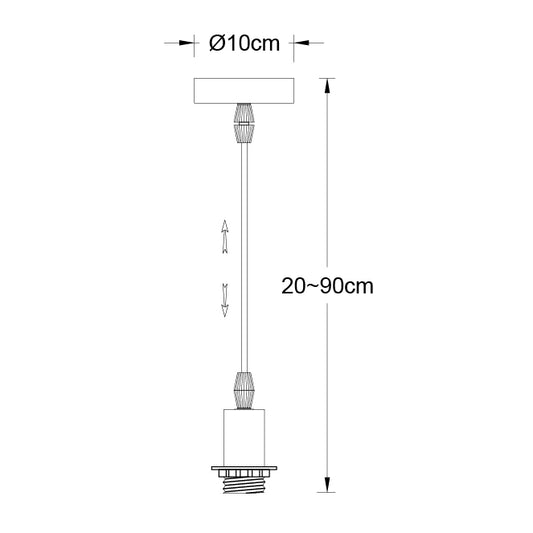 Armazón para Colgante Maldivas 10 cm Cuero LUMIT Interlusa instalada en ambiente decorativo de salón o dormitorio | Interlusa