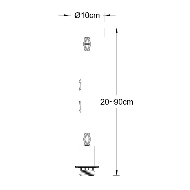 Armazón para Colgante Maldivas 10 cm Cromo Interlusa instalada en ambiente decorativo de salón o dormitorio | Interlusa