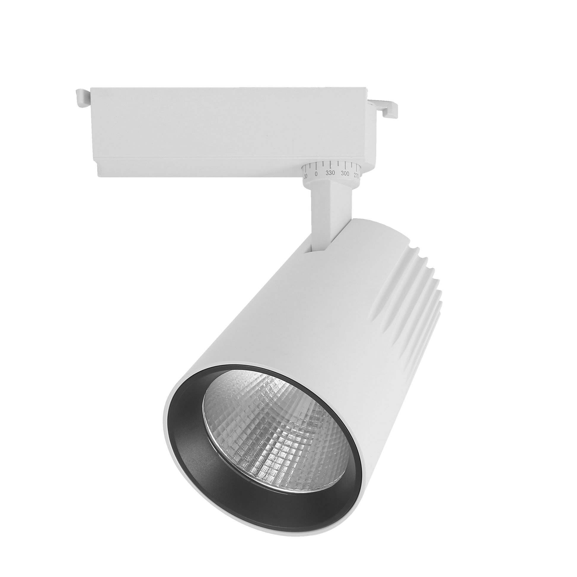 Foco Carril LED 20W 2700K Telma Blanco de Fabrilamp, vista frontal.