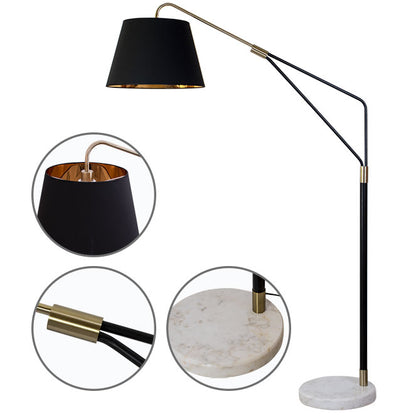 Lámpara de pie ELVIRA Negro y Oro LUMIT, ref. 111740109
