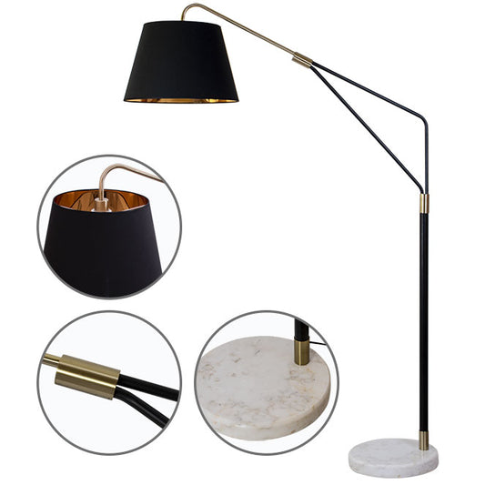 Lámpara de pie ELVIRA Negro y Oro LUMIT, ref. 111740109